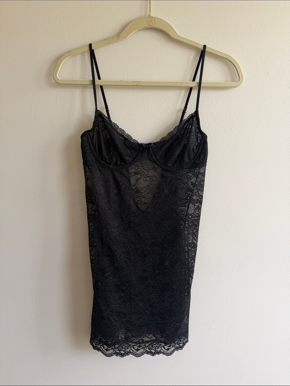 Victoria's Secret Black Lace Chemise